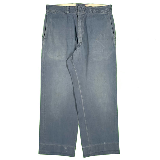 50s Faded Blue Cotton Work Pant- 31x28