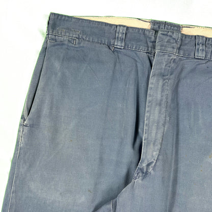 50s Faded Blue Cotton Work Chinos- 31x28