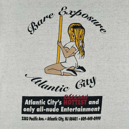 00s Atlantic City Strip Club Tee & Thrashed Black Waffle Knit Thermal- XL