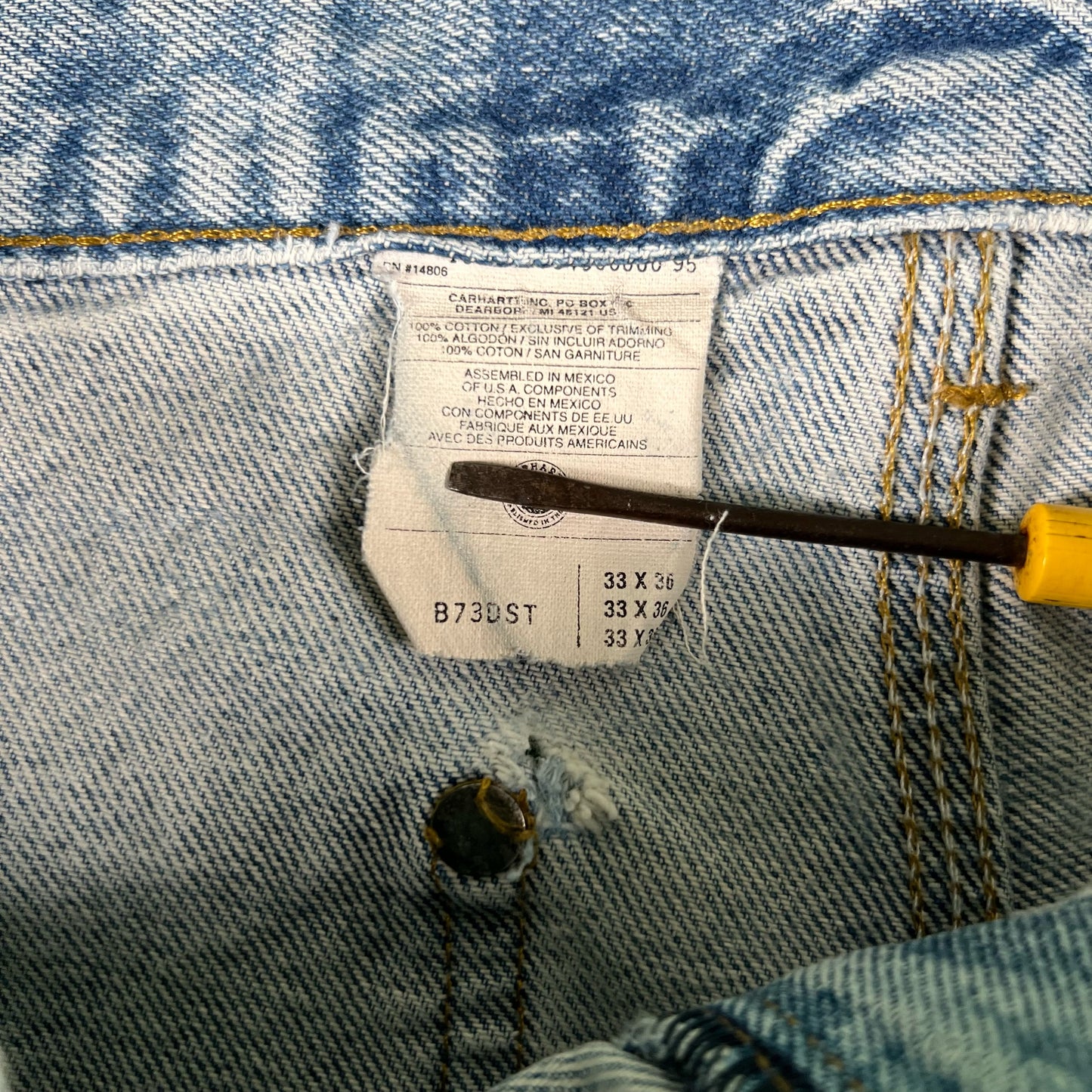 00s Repaired Carhartt Double Knee Denim-32x35.5