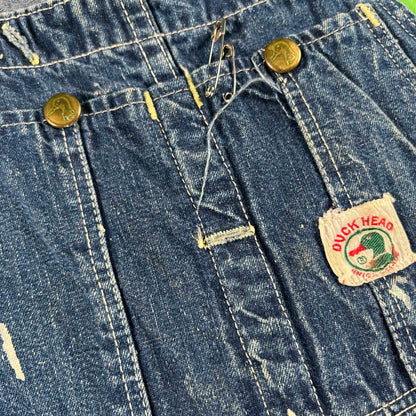 50s Duck Head Painter's Denim Carpenter Overalls- S