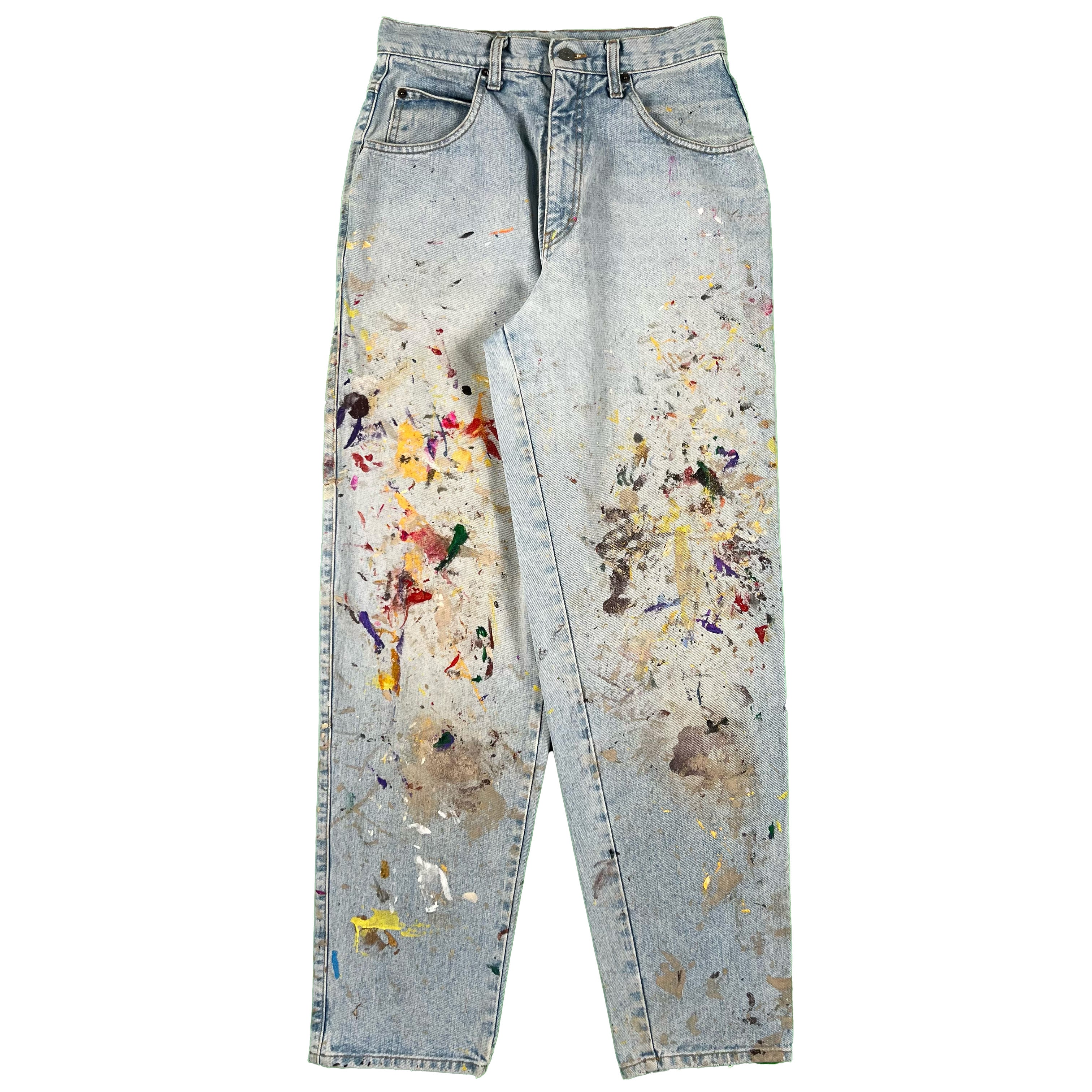 90s Calvin Klein Paint Splatter Denim 28x31.5 Plum Garments