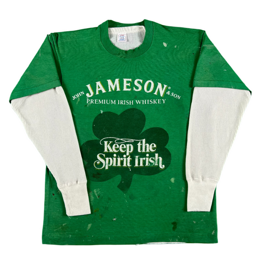 90s Jameson Whiskey Painter's Tee & Waffle Knit Thermal- L
