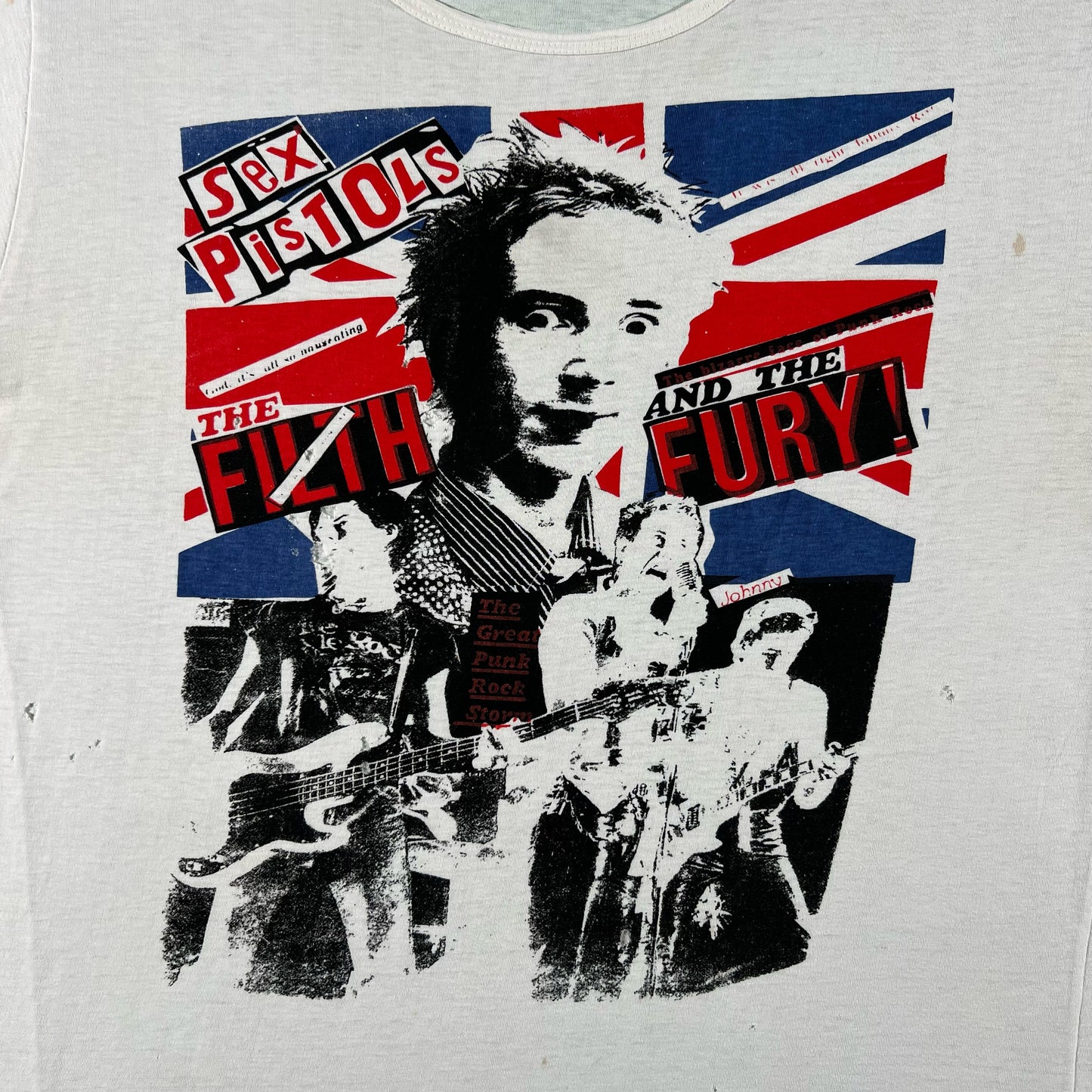 80s Johnny Rotten Sex Pistols Band Tee- L