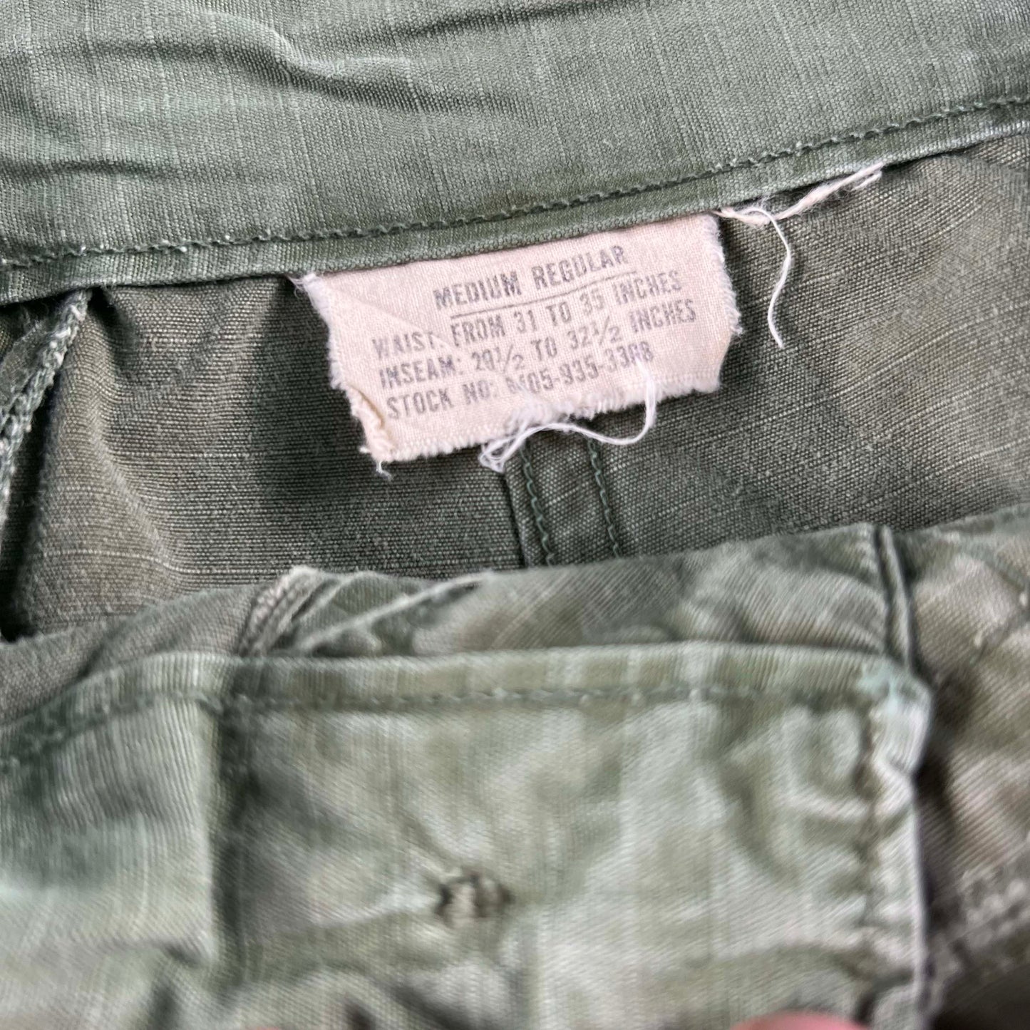 60s Cut Off Army Poplin Cargo Shorts- 30x9.5