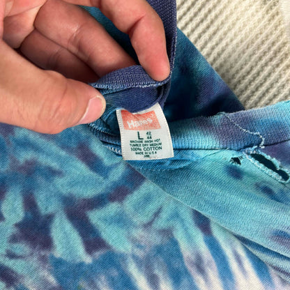 80s Beat Up Tie Dye Tee & 70s Waffle Knit Thermal- M
