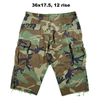 Vintage Chopped Baggy Army Camo Cargo Shorts- SELECT PAIR