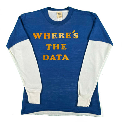 70s Paper Thin 'Where's the Data' Tee & 70s Waffle Knit Thermal- M