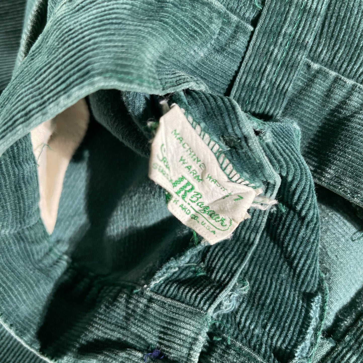 70s Forest Green Sears Corduroy Flares- 27x29.5