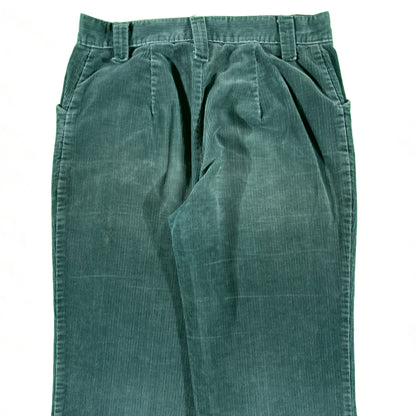 70s Forest Green Sears Corduroy Flares- 27x29.5