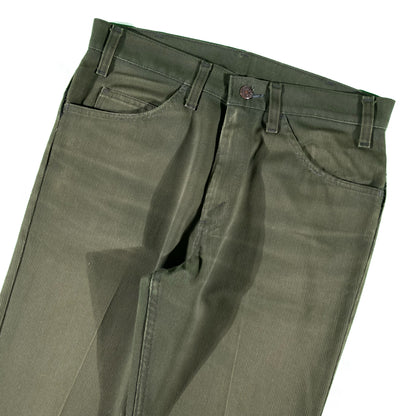 70s Faded Olive Green Levi's Flares- 31x30.5