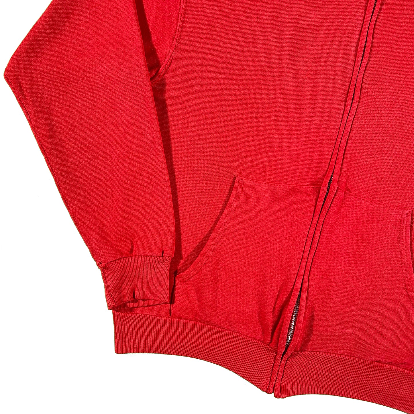 80s Faded Red Zip Up Hoodie- M
