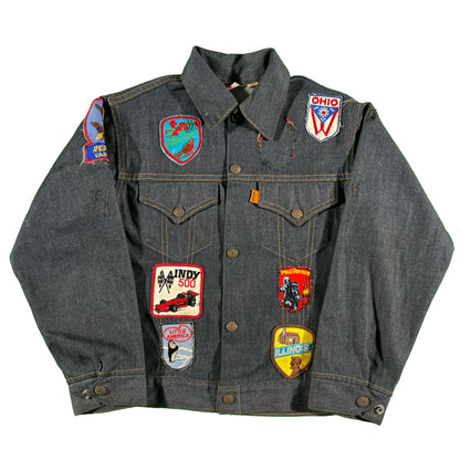 70s Levi's Patched Dark Wash Denim Jacket- XXS