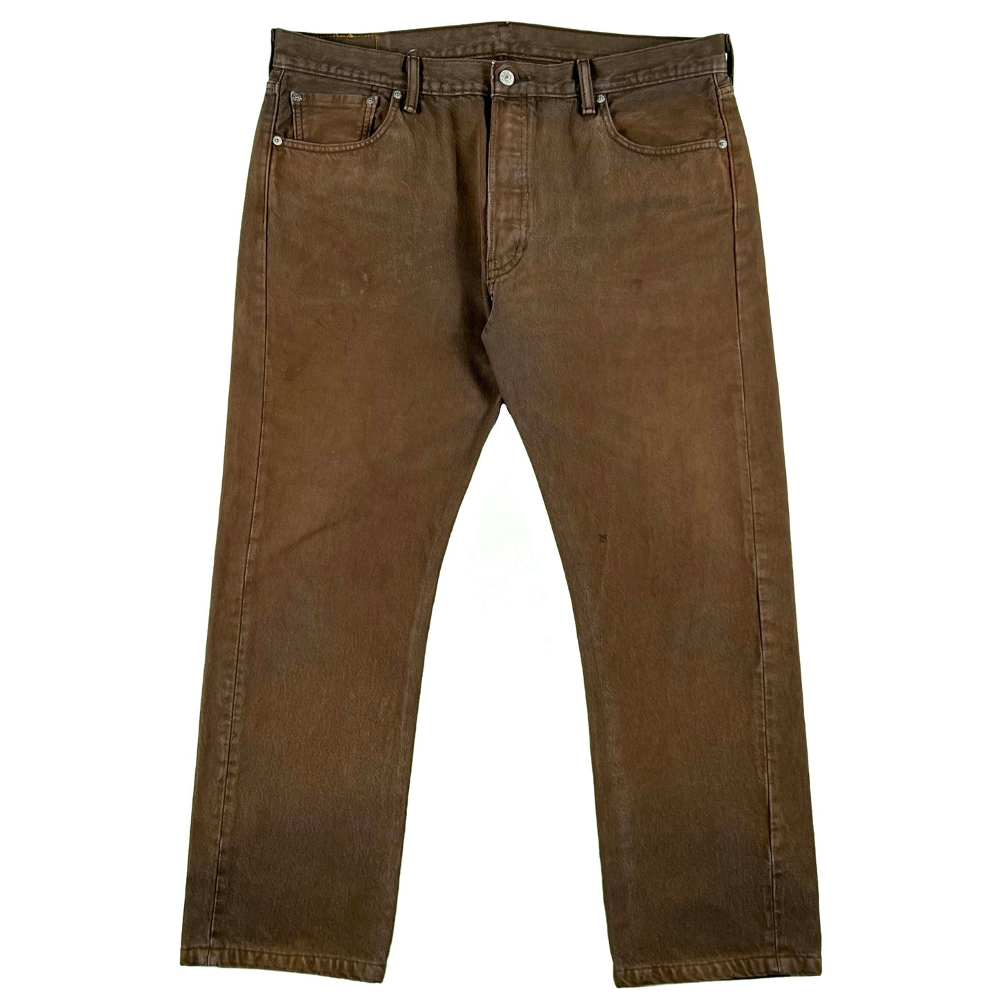 00s Sun Faded Brown Levi's 501 Zipper Fly Denim- 38x28