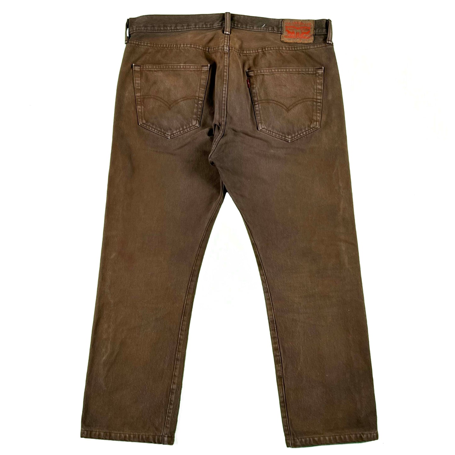 00s Sun Faded Brown Levi's 501 Zipper Fly Denim- 38x28