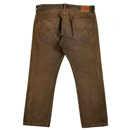 00s Sun Faded Brown Levi's 501 Zipper Fly Denim- 38x28
