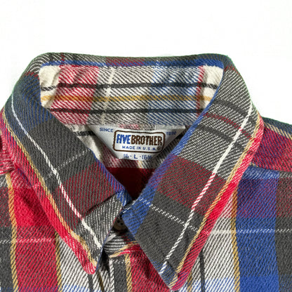80s FiveBrother Cotton Flannel- L