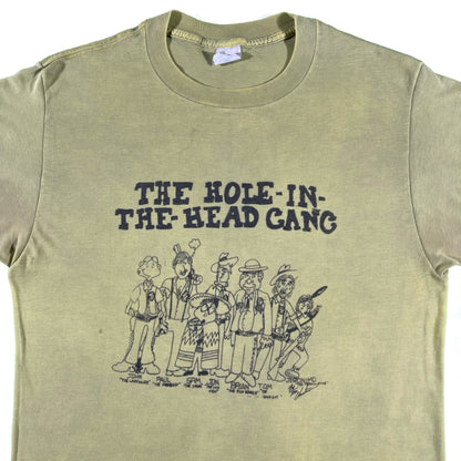 70s Overdyed Green 'Head and The Hole Gang' Tee- M