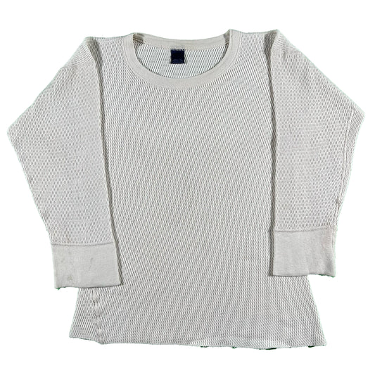 80s 100% Cotton Waffle Knit Thermal- M