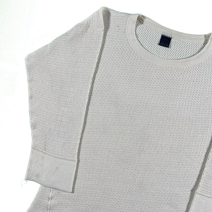 80s 100% Cotton Waffle Knit Thermal- M