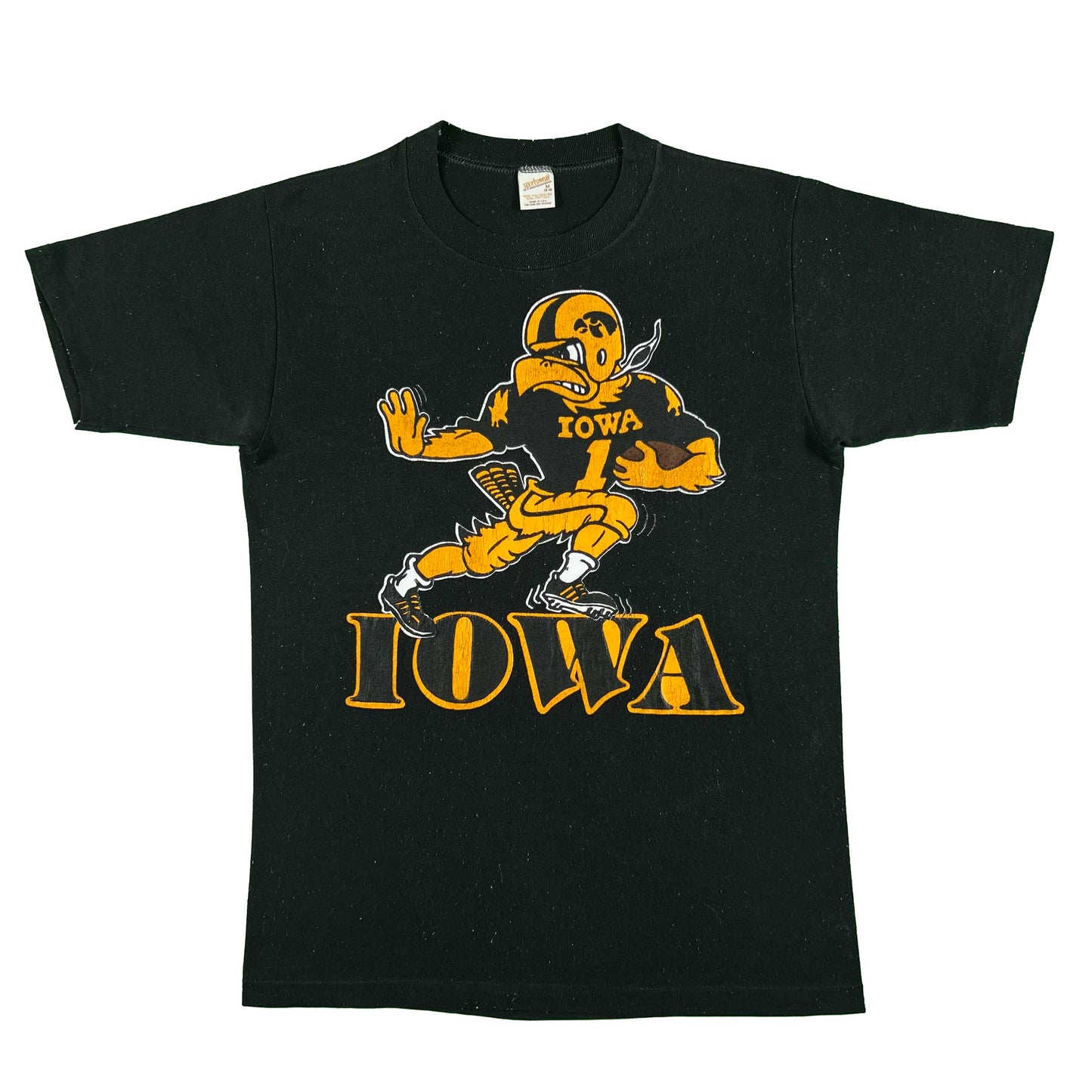 70s/80s Iowa Hawks Heisman Football Tee- S