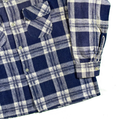50s Cotton Loop Collar Flannel- XL