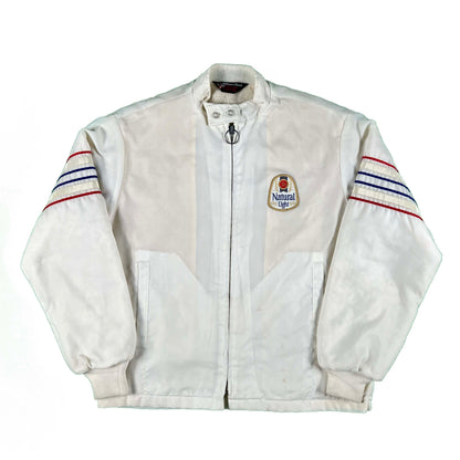 70s Patched Natty Light Fleece Lined Jacket- L