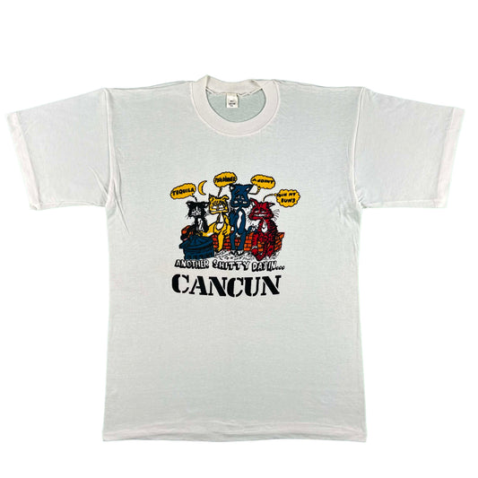 80s 'Another Shitty Day In Cancun' Cats Tee- XL
