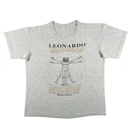 90s Leonardo Da Vinci Vitruvian Man Tee- XL