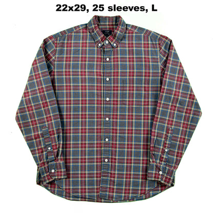 J.Crew 100% Cotton Plaid Button Up Shirts- SELECT SHIRT