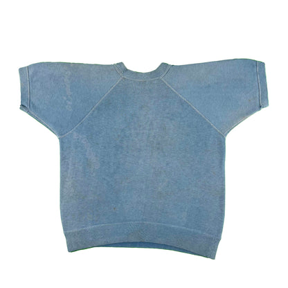 60s Sun Faded Blue Short Sleeve Sweatshirt- S