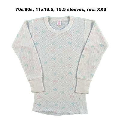 Vintage Floral Waffle Knit Thermals- SELECT SHIRT