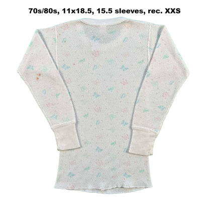 Vintage Floral Waffle Knit Thermals- SELECT SHIRT