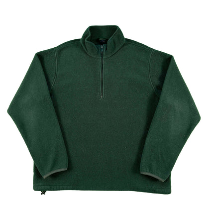 90s Lands' End Forest Green 1/4 Zip Fleece- XL