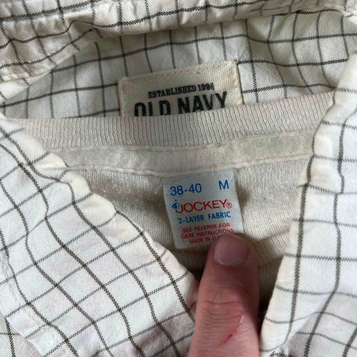 Vintage Old Navy Cropped Plaid Shirt & Waffle Knit Thermals- SELECT COMBO
