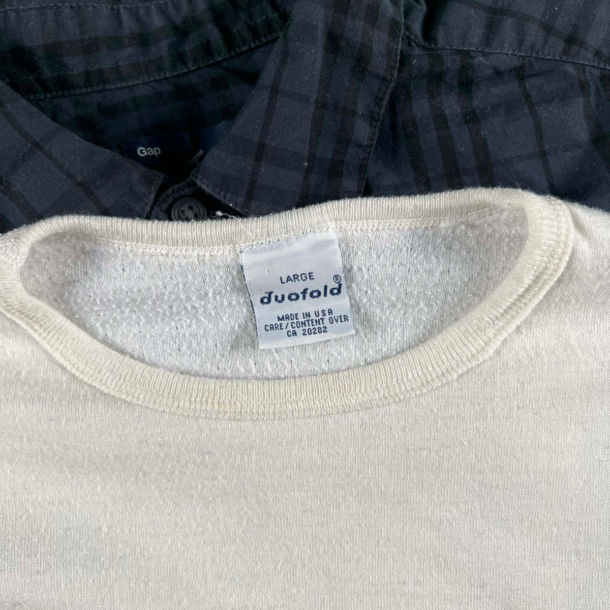Vintage Gap Cropped Plaid Shirt & Waffle Knit Thermals- SELECT COMBO