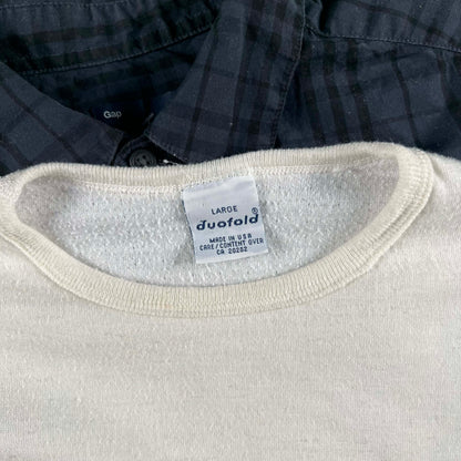 Vintage Gap Cropped Plaid Shirt & Waffle Knit Thermals- SELECT COMBO