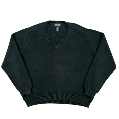 90s Lands' End 100% Cotton V Neck Knit- M