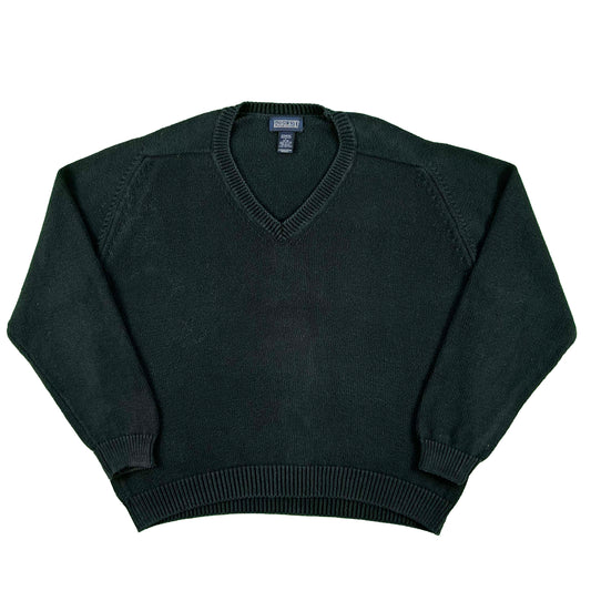 90s Lands' End 100% Cotton V Neck Knit- M