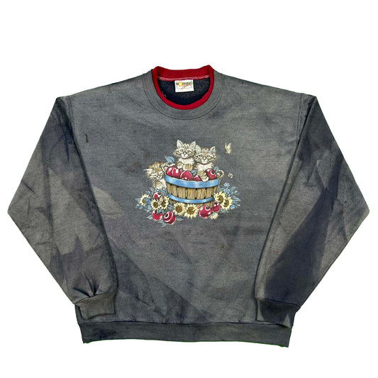 00s Adorable Cats Sun Fucked Sweatshirt- L