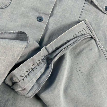70s Thrashed USN Navy Chambray- L