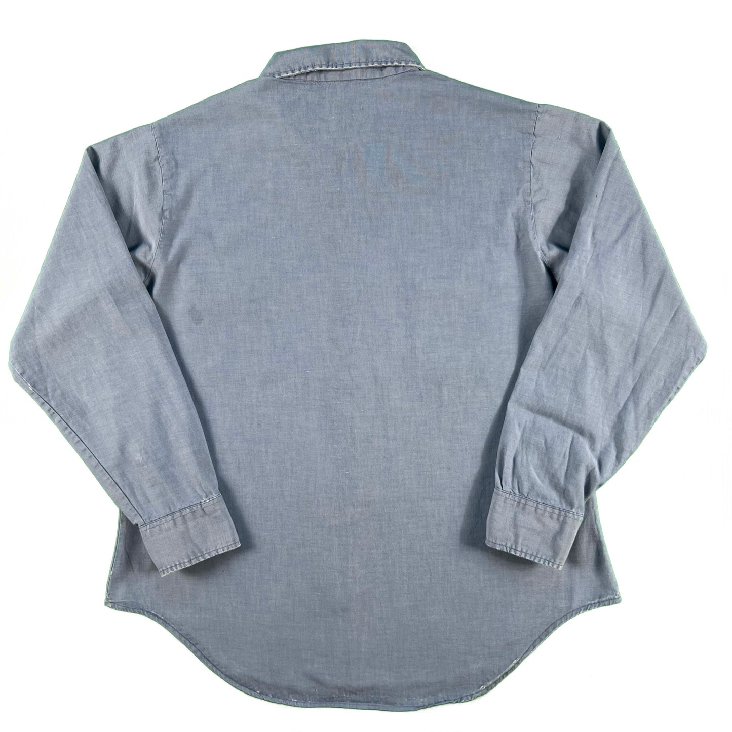 70s Thrashed USN Navy Chambray- L