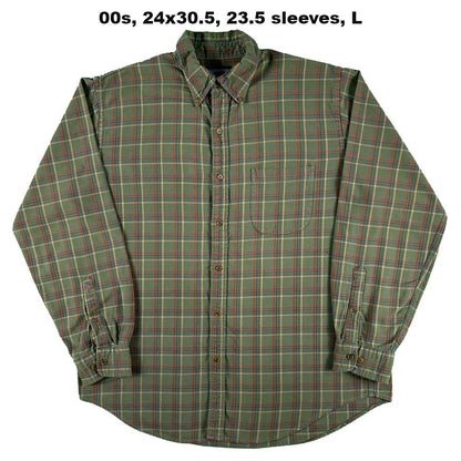 Vintage Lands' End 100% Cotton Flannel- SELECT SHIRT