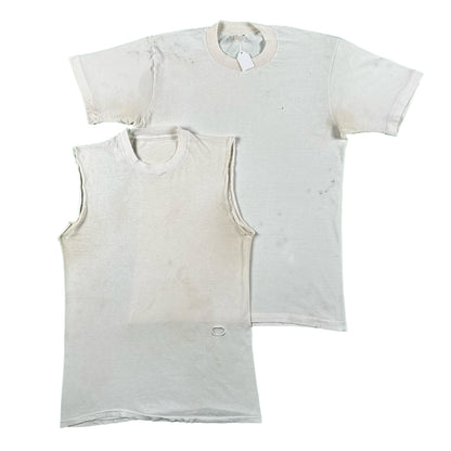 60s/70s Beat Up White Cotton Tees/Tank- SELECT SHIRT