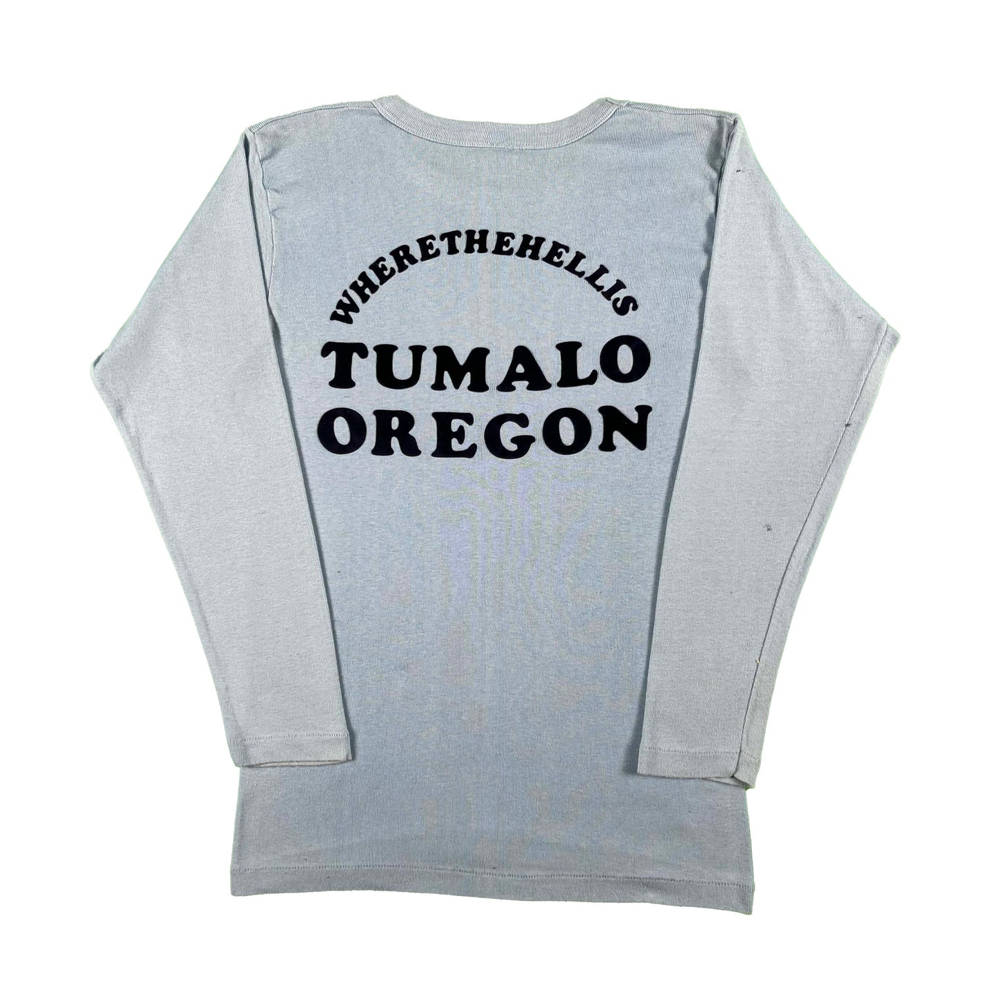 70s Where the Hell is Tumalo Oregon LS Tee- S