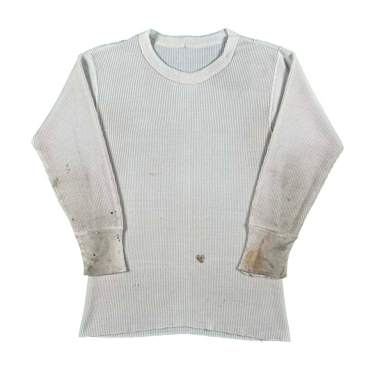 80s Thrashed Waffle Knit Thermal- M