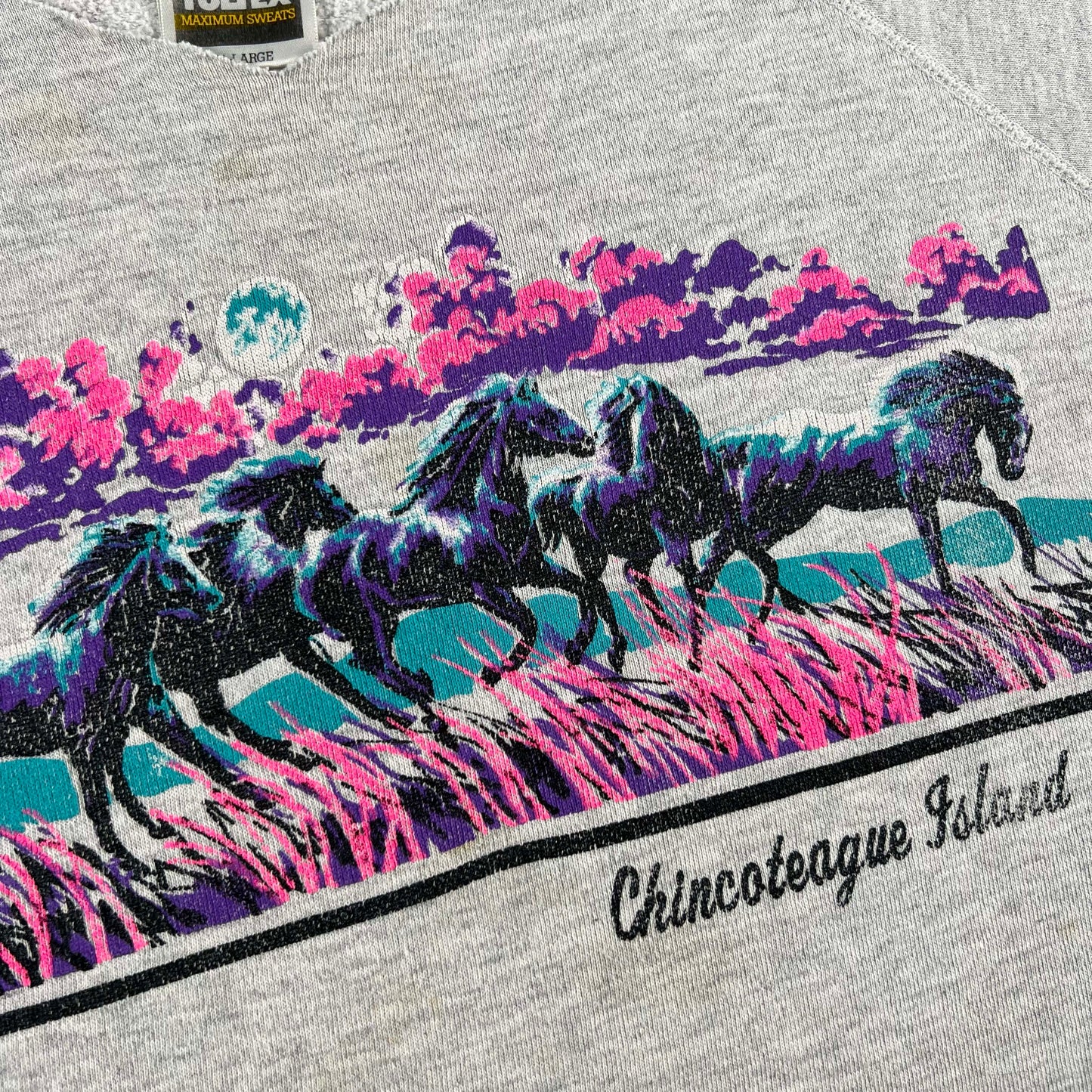 90s Cropped Chincoteague Island Ponies Sweatshirt- M