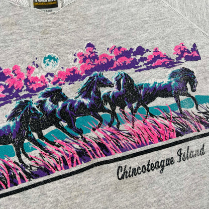90s Cropped Chincoteague Island Ponies Sweatshirt- M