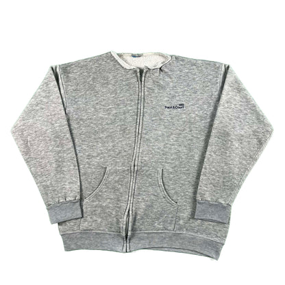 80s Hoodless Track & Court Zip Up Hoodie- L