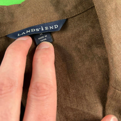 00s Lands' End 4 Pocket Linen Jacket- M
